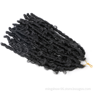 Braiding hair Butterfly Locs 14inch18inch 24inch omber Faux Locs Crochet Pre looped Natural Handmade Butterfly Locs Crochet Hair